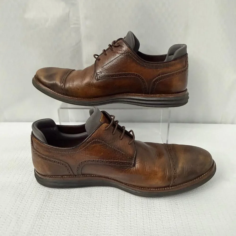 Martin Dingman Shoes Mens 11.5 M Countryaire Pebble Grain Cap Toe Brown Leather
